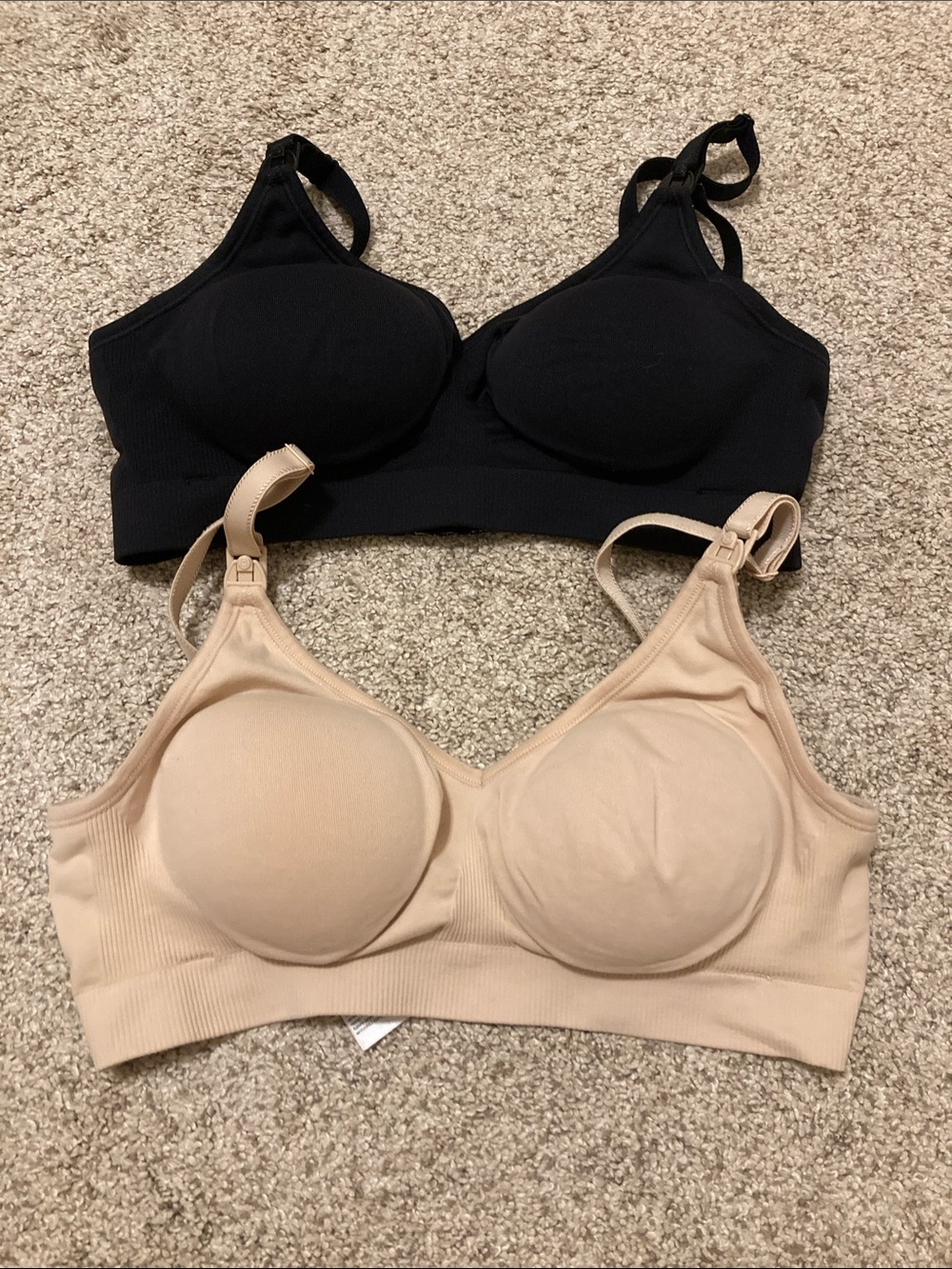 Bravado Nursing Bra Set Bundle Beige / Nude and Black Size Medium